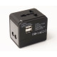 Універсальний дорожній мережевий перехідник PowerPlant c USB 220V 6A (DV00DV5067)