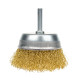 Щетка чашечная 75 мм, для дрели, 1/4", гофр. пров., латунированная Polax (54-172)
