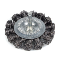 Щетка торцевая 75 мм, для дрели, 1/4", витая проволока Polax (54-174)