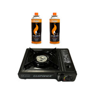 Газова плитка Gaspower, 2000 Вт, 1400 ° С та 2 балона газу 227г (32-052-1)
