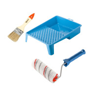 Roller "Multicolor" 150x30 mm with handle, tray and brush "Standard" Polax (770-228)