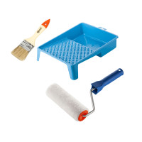 Roller "Velour" 180x45 mm with handle, tray and brush "Standard" (770-241)