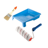 Roller "Microfiber" 250x48 mm with handle, tray and brush "Standard" Polax (770-276)