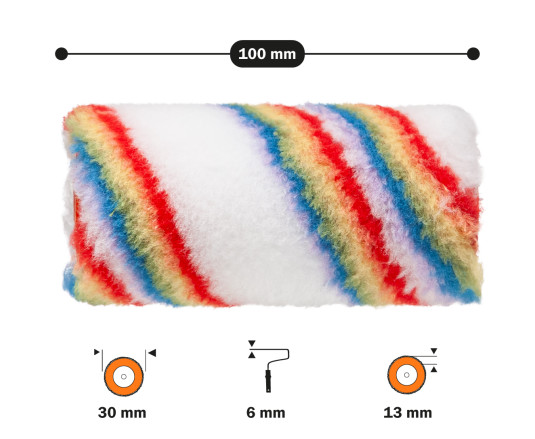 Paint roller "Elitacolor" 6x30x100 mm professional Polax (20-003)