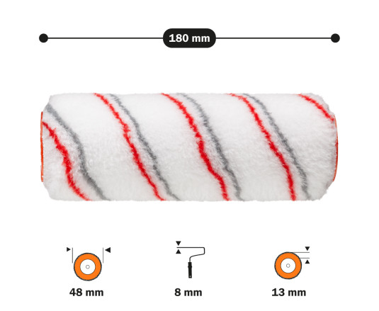 Roller "Multicolor" 8x48x180 mm Polax (19-001)