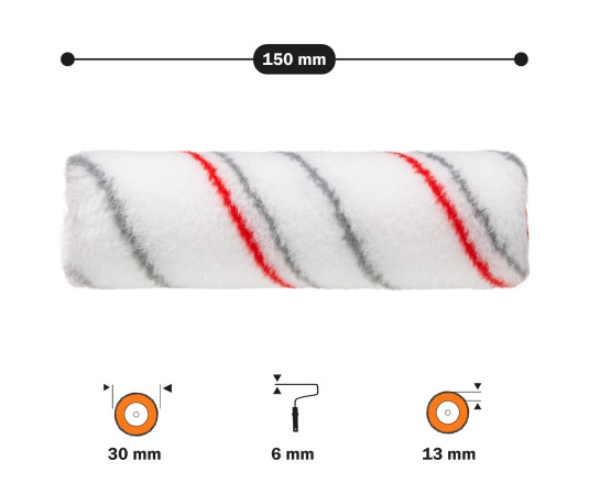 Roller "Multicolor" 6x30x150 mm Polax (19-004)