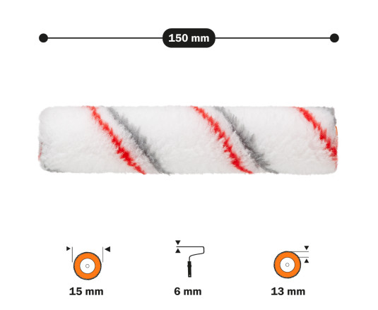 Roller "Multicolor" 6x15x150 mm Polax (19-006)