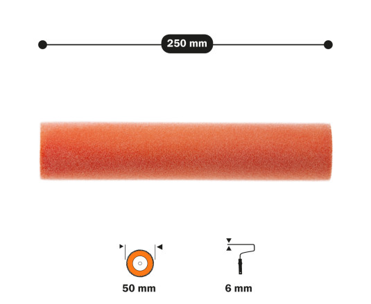 Roller "Moltoflock" 6х50х250 mm Polax (56-006)