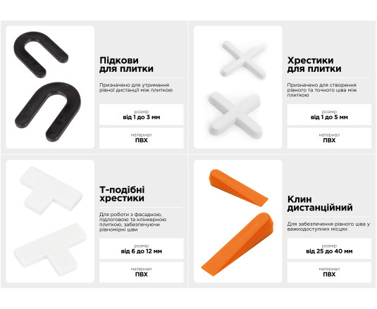 Хрестики для плитки Polax дистанційні 3 мм 150 шт. (1000-043)