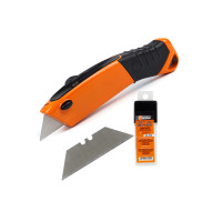 Trapezoidal knife and set of trapezoidal blades 19 mm, 10 pcs. Polax (335-72)