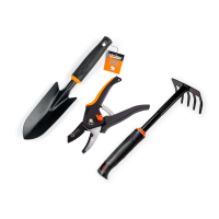 Set of garden tools Polax garden shovel, mini rake + pruner (770-29)