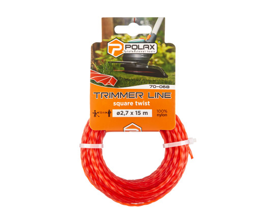 Wire for trimmer "Twisted square" 2.7 mm Polax 15 m (70-068)