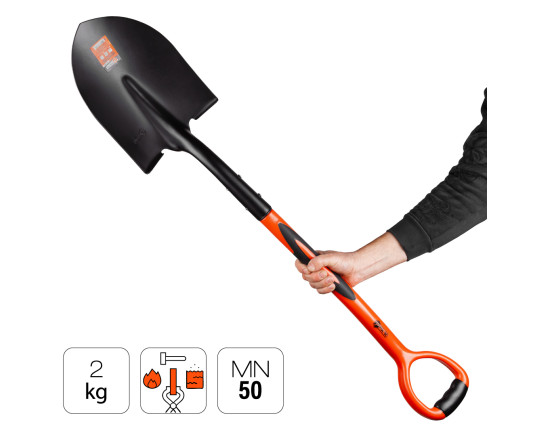 Bayonet shovel Polax with fiberglass handle 290х218 mm (70-133)