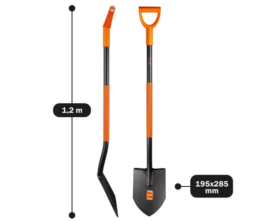 Bayonet shovel Polax with metal handle 195x285 mm (70-134)