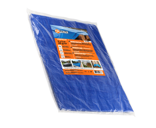 Tarpaulin Cover Polax 3 × 5m, 45 g/m², with Eyelets, Double-Sided Lamination (70-097)