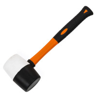 Киянка резиновая черно-белая Polax, ручка из фибергласа, 450 г(39-008)