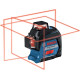Нівелір лазерний Bosch Professional GLL 3-80 до 30м ±0.3мм/м червоний промінь з приймачем 120м 0.82кг