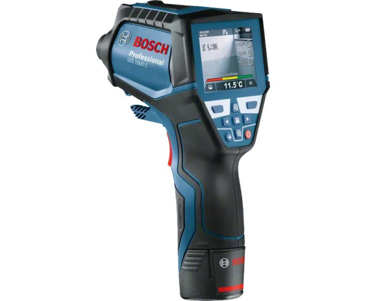 Термодетектор акумуляторний Bosch Professional GIS 1000 C, 12В, акб 1х2А·год, -40°C…+1000°C, ±1.0°C, IP54, 0.1–5м, 0.54кг, кейс