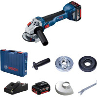 Шлифмашина угловая аккумуляторная Bosch 18V-10, 125 мм, 18В 2x5.0 Ач, 9000об/мин, L-BOXX 136, 0.89кг