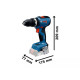 Шурупокрут-дриль ударний акумуляторний Bosch Professional GSB 18V-65 18В 31·65Нм 0-2100об/хв 1.12кг без АКБ та ЗП