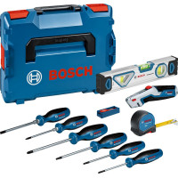 Набір професійних викруток та змішаних ручних інструментів Bosch Professional L 3.5, SL6.5, TX15, TX20, PH1, PZ 2мм, рулетка 5м, рівень 25см 19шт