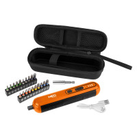 Neo Tools cordless screwdriver 4V1X1.5A h 4.5Nm 230 rpm 20 bits case 0.23 kg