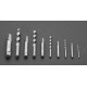 Neo Tools Broken screw extractors, set 10pcs, for screws 2-7.5mm, CrMo, case