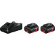 Набір акумулятора та зарядного пристрою Bosch Professional GBA 2х18В 4А·год + 2хGAL 18В-40 18В 4А·год