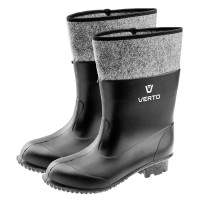 Verto rubber boots, size 47, PVC with felt, black