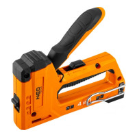 Neo Tools Stapler 4in1, 6-14mm, staple type J,G,L,E, aluminum, staple clogging adjustment
