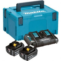 Набор аккумулятора и зарядного устройства Makita197629-2 LXT BL1850B, 2х18В, 5А•час, ЗУ DC18RD, кейс Makpac3