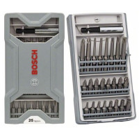 Bosch Mini X-Line Extra Hard bits, set of 25 pcs, magnetic bit holder, PH,PZ,T, case