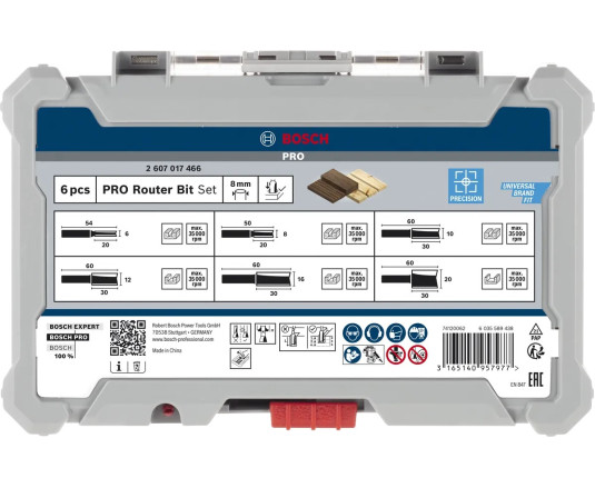 Bosch Professional 8mm Slotting Cutter Set 6pcs
