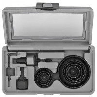 Bosch wood saw bits, 11 pieces, 22,25,29,35,38,44,51,68mm, 2 adapters, case