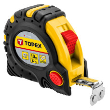 Рулетка TOPEX, 10мх32мм, с фиксатором сматывания, магнит