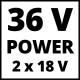 Газонокосарка акумуляторна Einhell PXC GE-CM 36/48 Li M 36В(18+18) 48см без травозбірника 30-75мм 16.9кг
