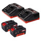 Газонокосарка акумуляторна Einhell PXC GE-CM 43 Li M Kit 18В 2х4А·год 43см 63л 25-75мм 16.5кг