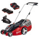 Газонокосарка акумуляторна Einhell PXC GE-CM 43 Li M Kit 18В 2х4А·год 43см 63л 25-75мм 16.5кг