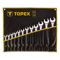 Ключі гайкові TOPEX, комбіновані, 13-32мм, CrV, чохол-скручування, набір 12шт
