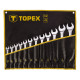 Ключі гайкові TOPEX, комбіновані, 13-32мм, CrV, чохол-скручування, набір 12шт