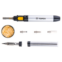 Паяльник газовый TOPEX, 400 ° C, топливо 12 мл, 4 насадки