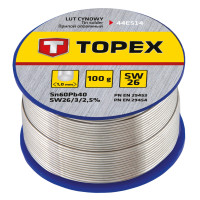 Припій олов\'яний TOPEX Sn60Pb40 флюс SW26 дріт 1мм 100гр
