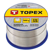 Припій олов\'яний TOPEX Sn60Pb40 флюс SW26B дріт 1.5мм 100гр
