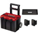 Ящик модульний для інструменту Einhell E-Case L, на коліщатках, телескопічне руків\'я, 40.6х44.4х35.5см, пластик