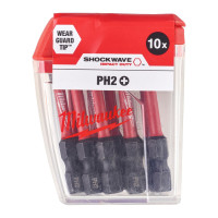 Milwaukee Shockwave Bits, Set of 10, PH2x50mm