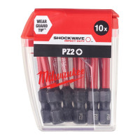 Milwaukee Shockwave Bits, Set of 10, PZ2x50mm