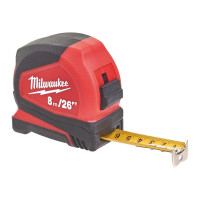 Milwaukee Pro Compact C8-26/25 tape measure, 8mx16mm, with reel lock, ABS plastic