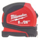 Рулетка Milwaukee Pro Compact C8-26/25, 8мх16мм, с фиксатором сматывания, АБС-пластик