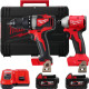 Набір із двох акумуляторних інструментів Milwaukee M18 BLPP2A3-502X 18В шурупокрут-дриль M18 BLPD2 гвинтоверт ударний M18 BLIDR акб М18 2х5А·год ЗП M12-18FC кейс