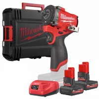 Milwaukee cordless impact wrench M12 FCIWF12G3-502X 12V battery 2x5A h 0-3000 rpm 542 Nm 1/2\